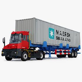 Kalmar T2 Terminal Tractor and Container Trailer 3D model